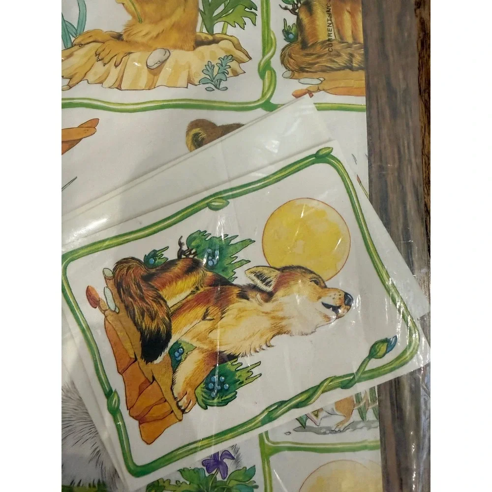 Current Frisky Friends Gift Wrap Set 2 Sheets Cards Easter 1979 Vintage Animals